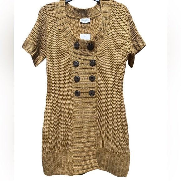 NWT Soft Surroundings Camel City Sweater Wool Blend Shirt Sleeve Cardigan - Picture 2 of 9